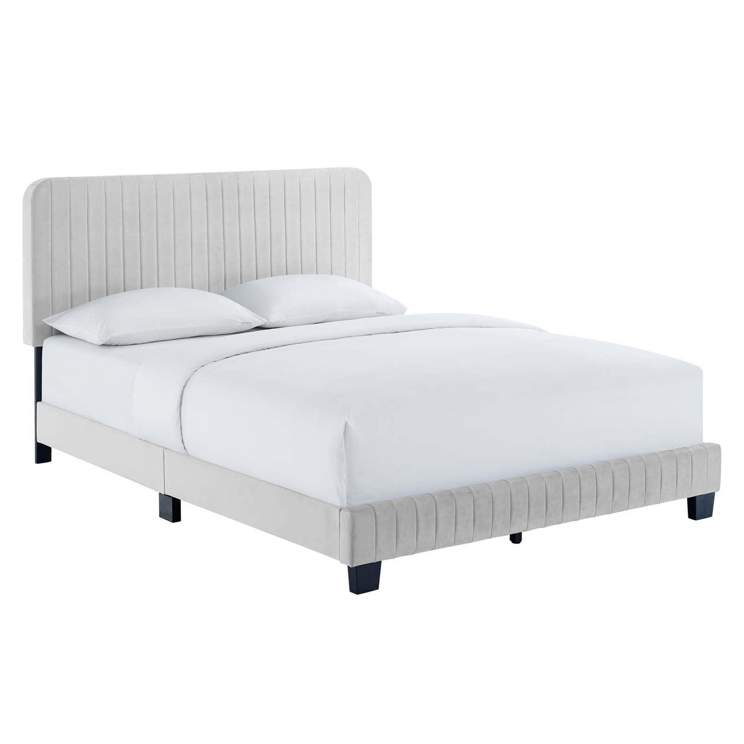 Modway Celine Channel Tufted Performance Velvet Queen Platform Bed FredCo