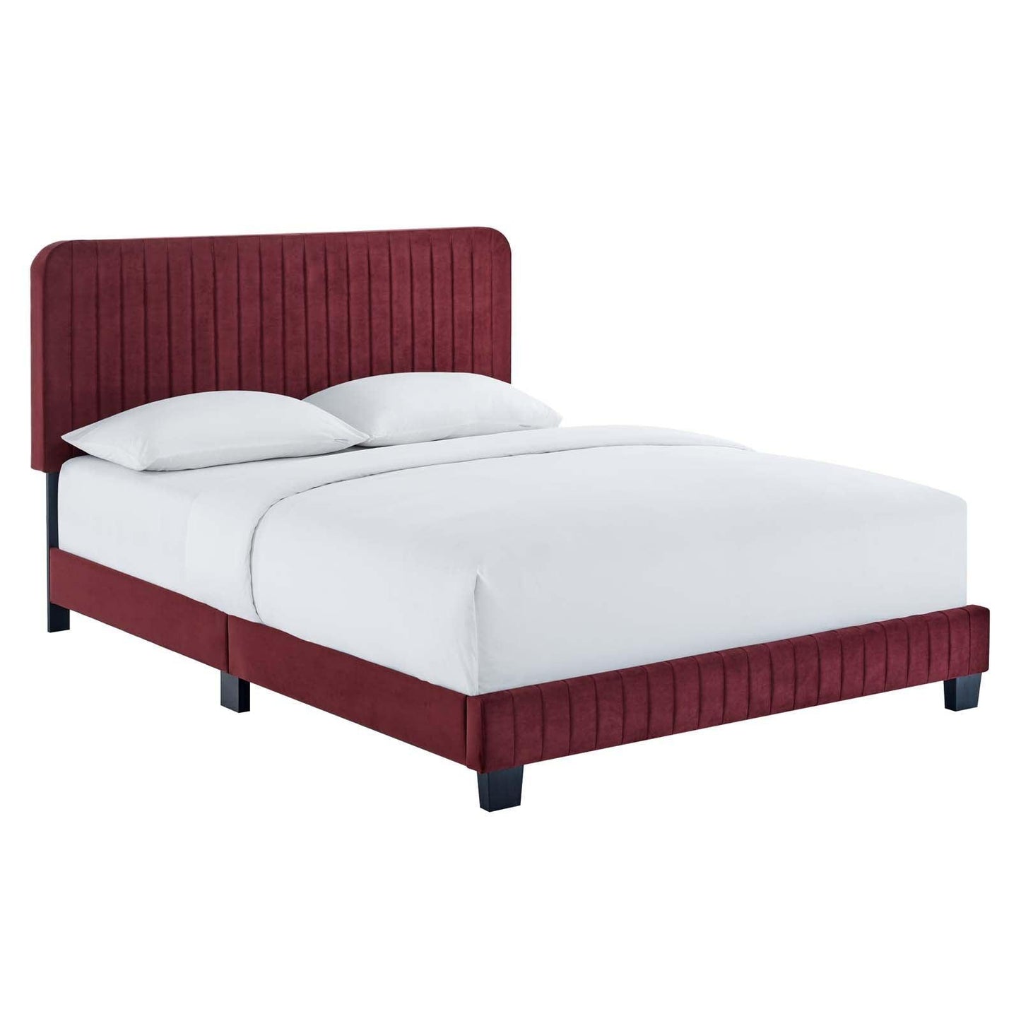 Modway Celine Channel Tufted Performance Velvet Twin Platform Bed FredCo
