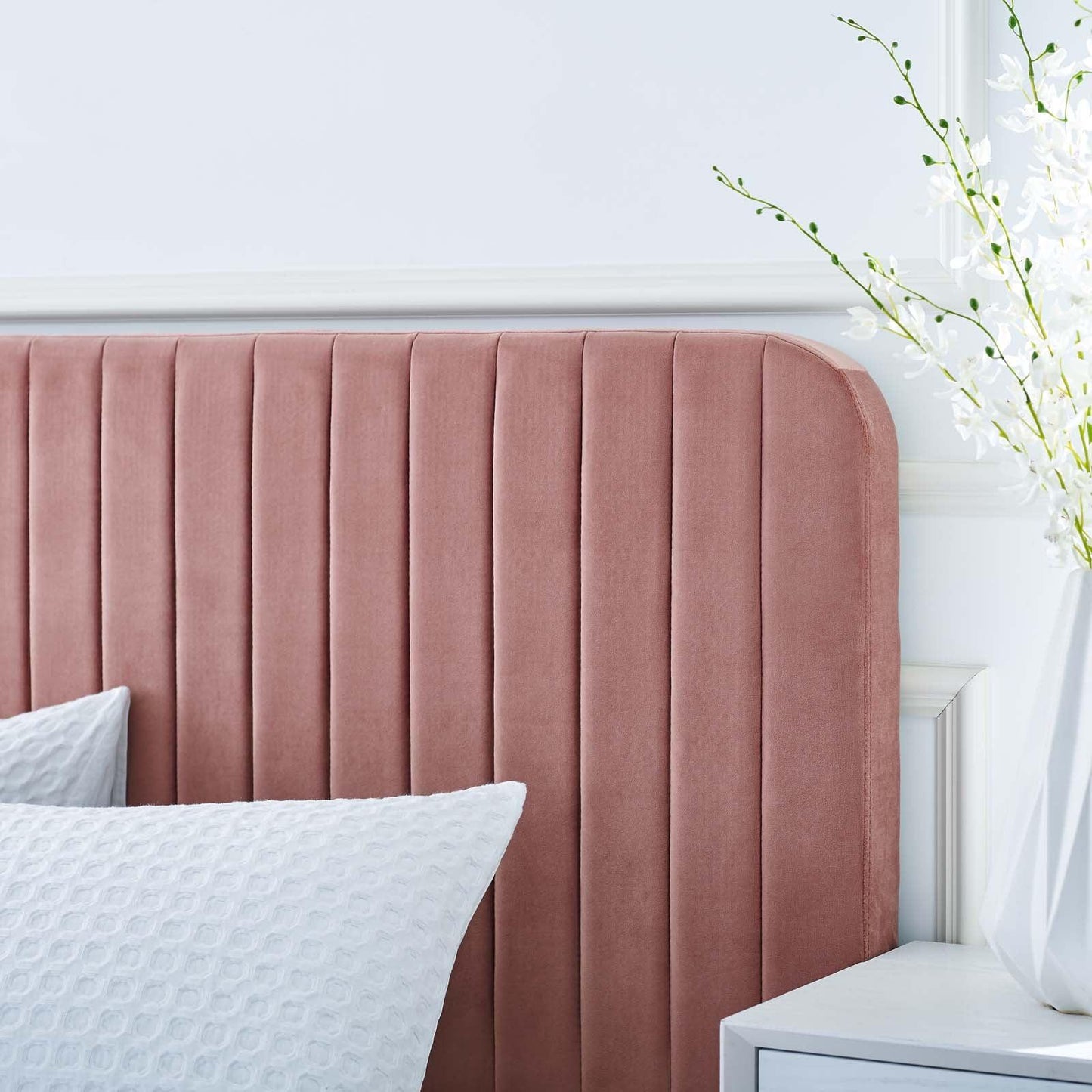 Modway Celine Channel Tufted Performance Velvet Twin Platform Bed FredCo