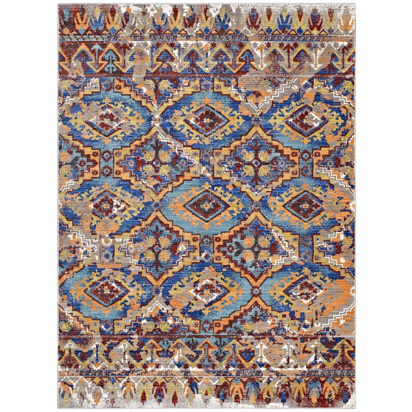 Modway Centehua Distressed Southwestern Aztec Area Rug | FredCo