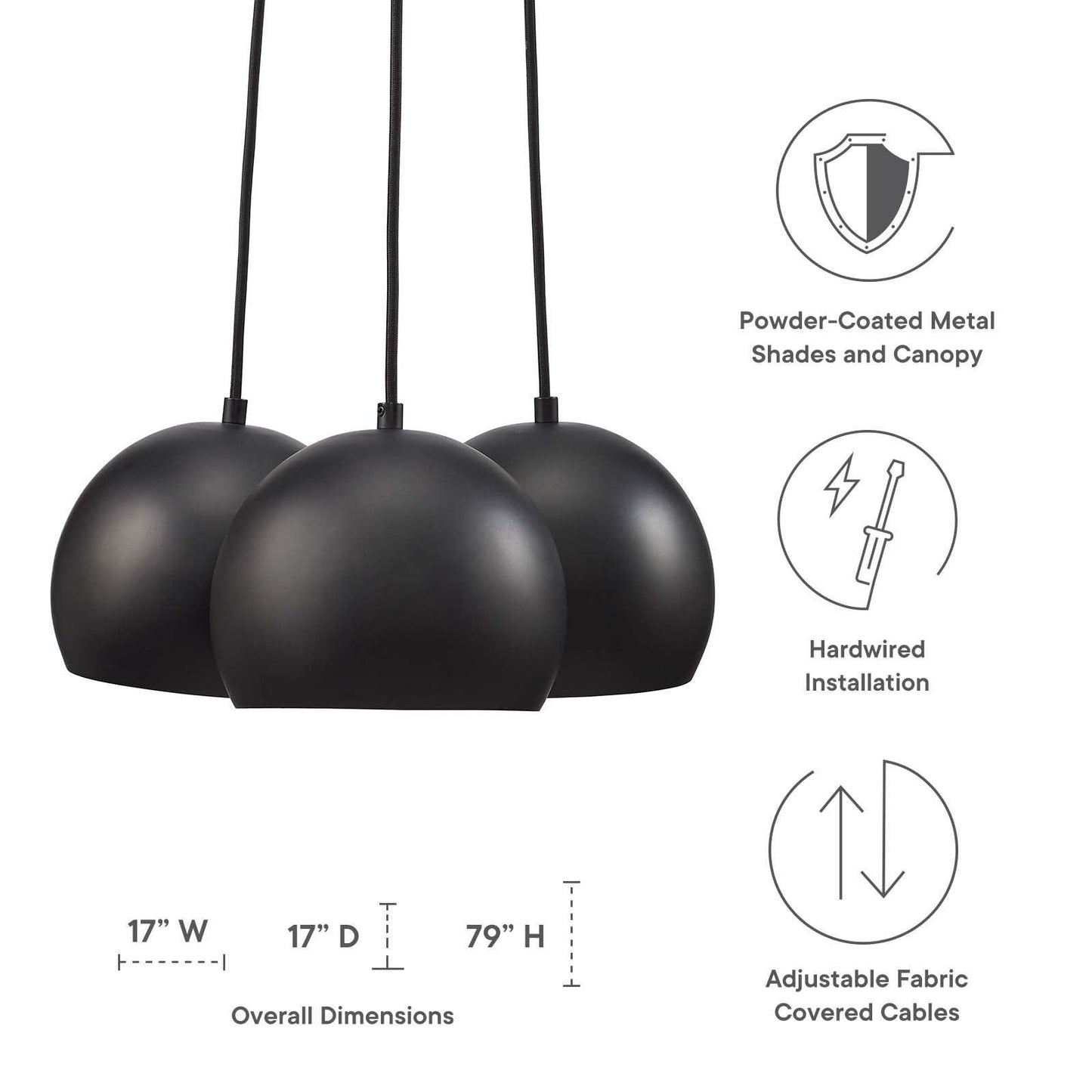 Modway Chalice 3-Light Metal Pendant FredCo