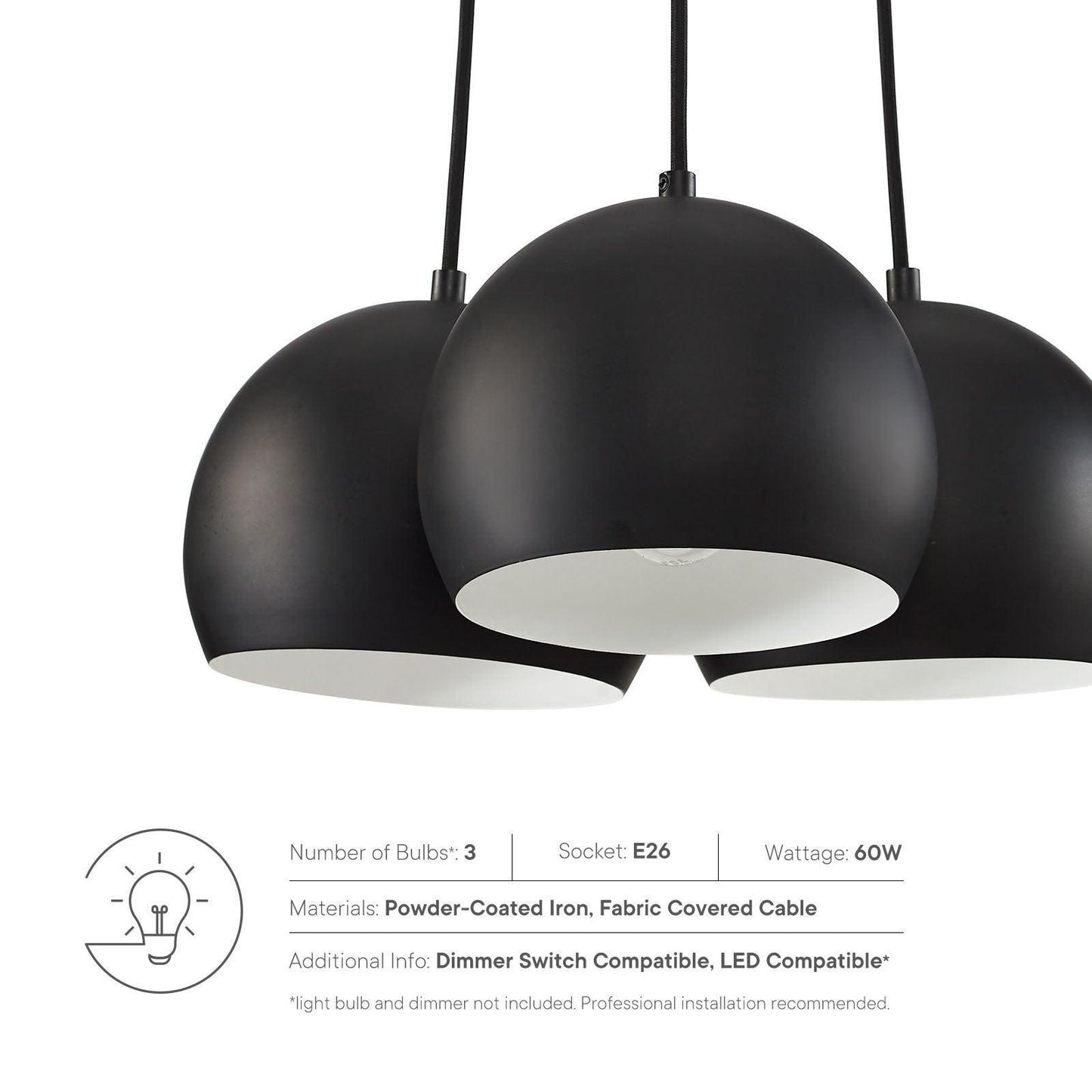 Modway Chalice 3-Light Metal Pendant FredCo