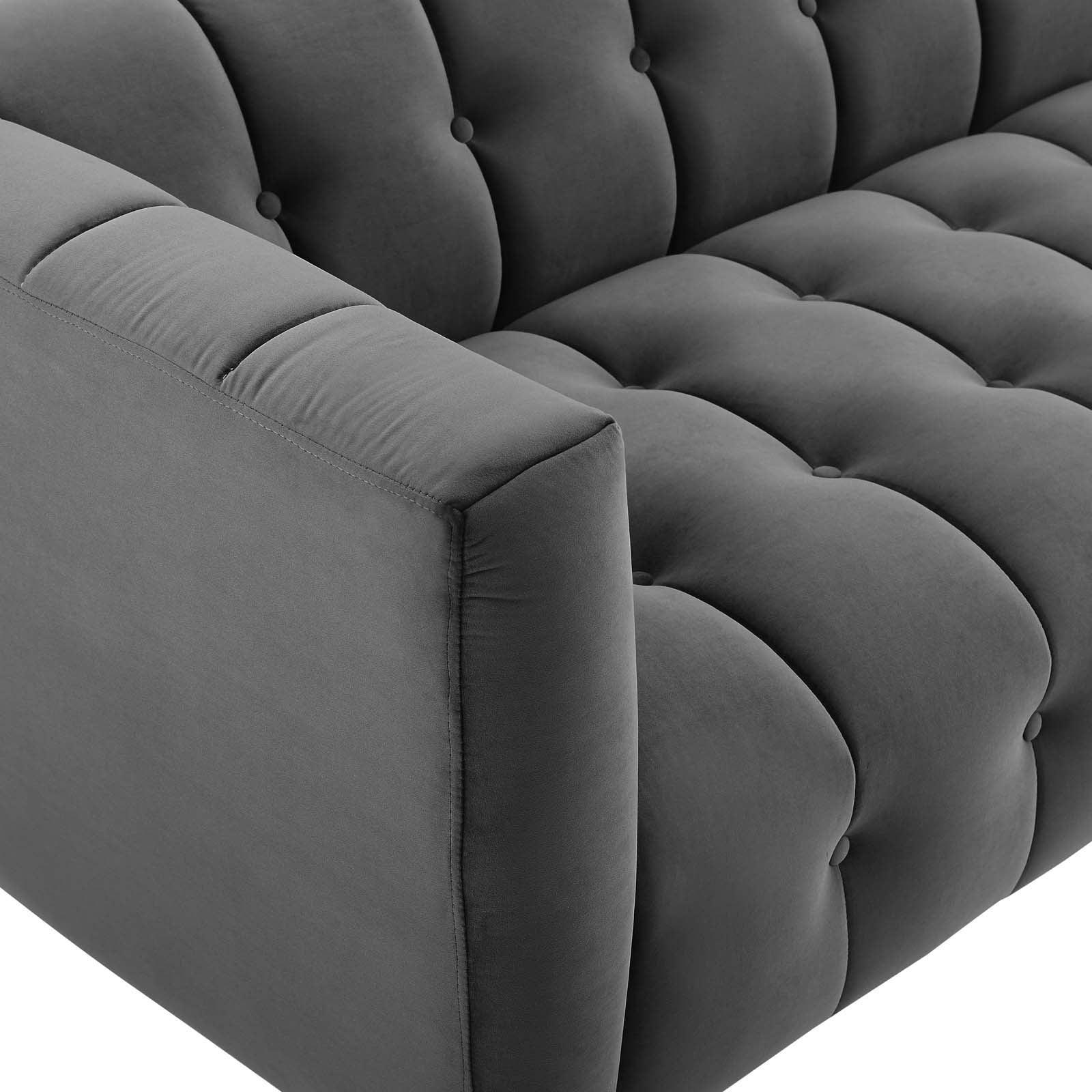 Modway Channel Tufted Button Performance Velvet Sofa FredCo