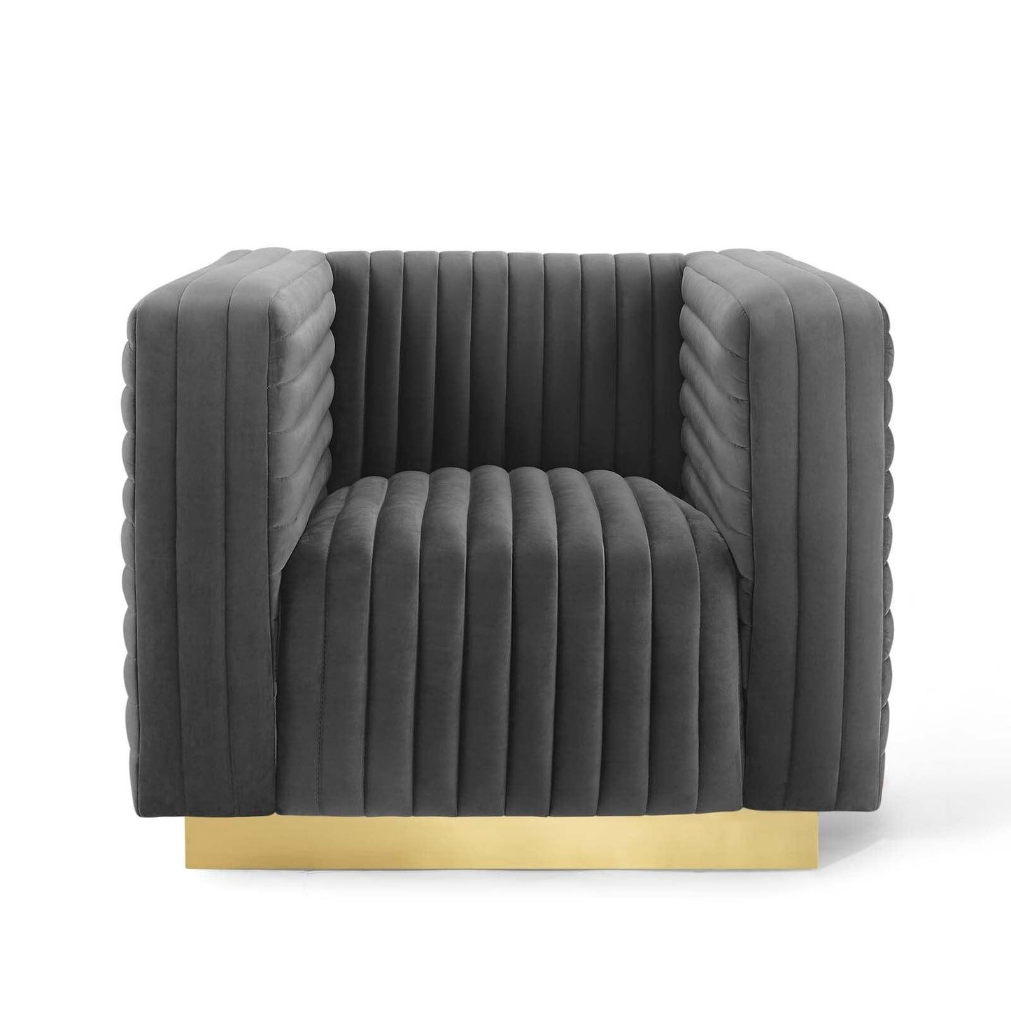 Modway Charisma Channel Tufted Performance Velvet Accent Armchair FredCo