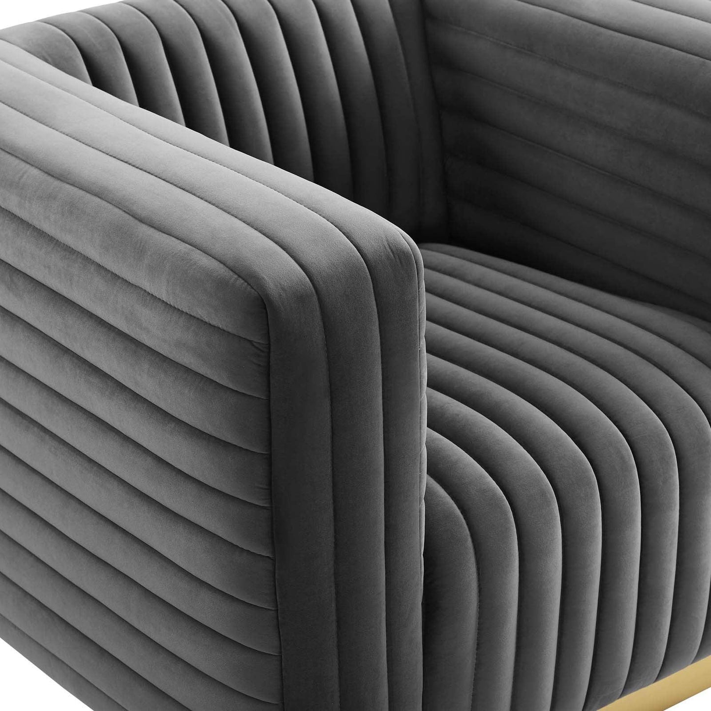 Modway Charisma Channel Tufted Performance Velvet Accent Armchair FredCo