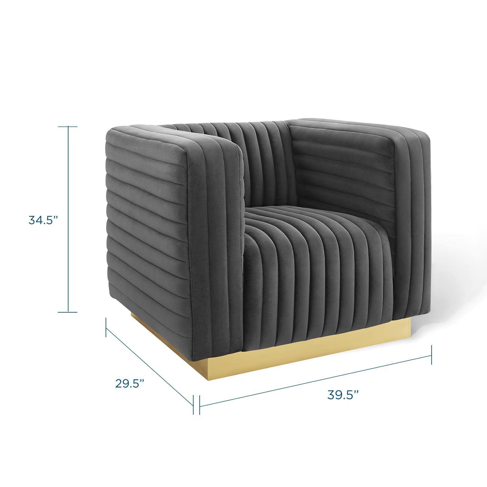 Modway Charisma Channel Tufted Performance Velvet Accent Armchair FredCo