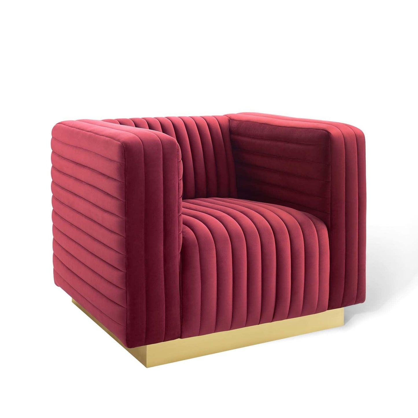 Modway Charisma Channel Tufted Performance Velvet Accent Armchair FredCo