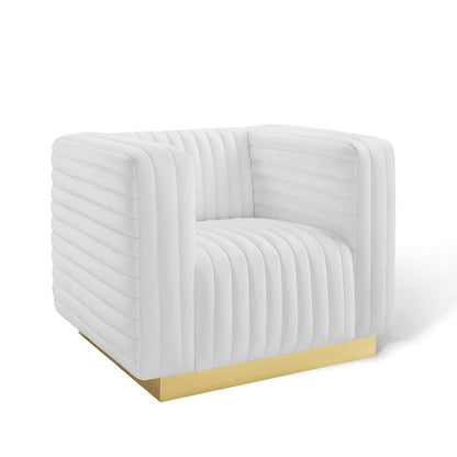 Modway Charisma Channel Tufted Performance Velvet Accent Armchair FredCo