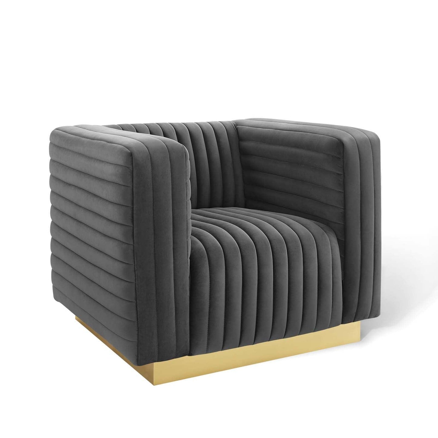 Modway Charisma Channel Tufted Performance Velvet Accent Armchair FredCo