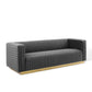 Modway Charisma Channel Tufted Performance Velvet Living Room Sofa FredCo