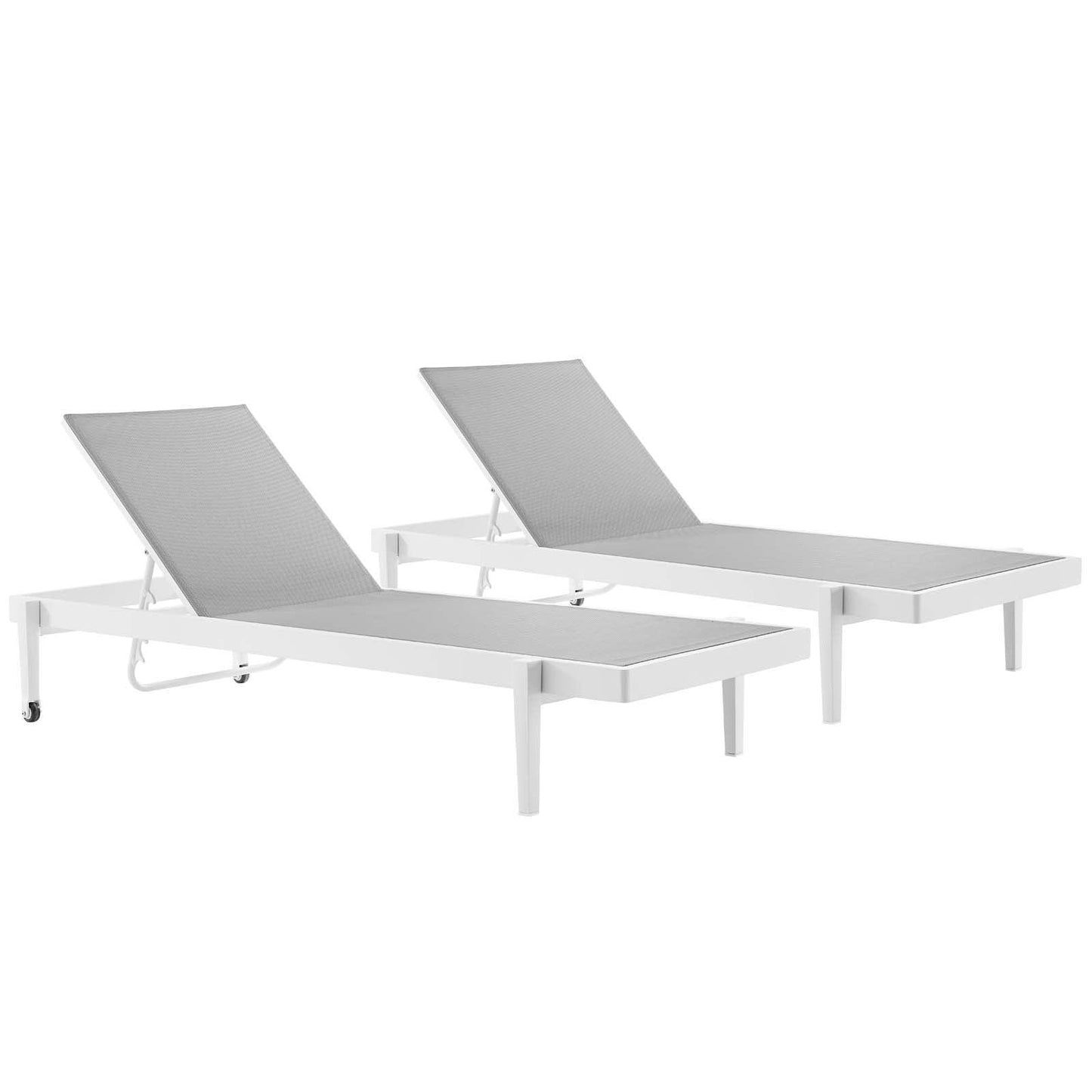 Modway Charleston Outdoor Patio Aluminum Chaise Lounge Chair Set of 2 FredCo