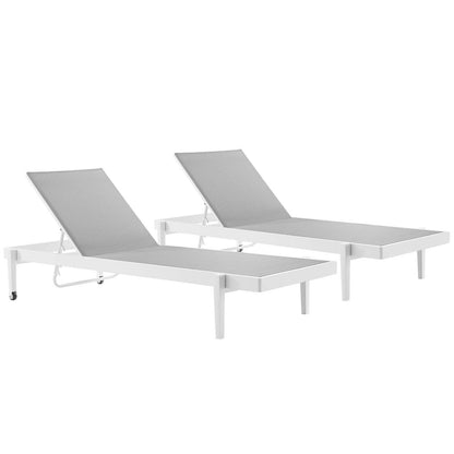 Modway Charleston Outdoor Patio Aluminum Chaise Lounge Chair Set of 2 FredCo