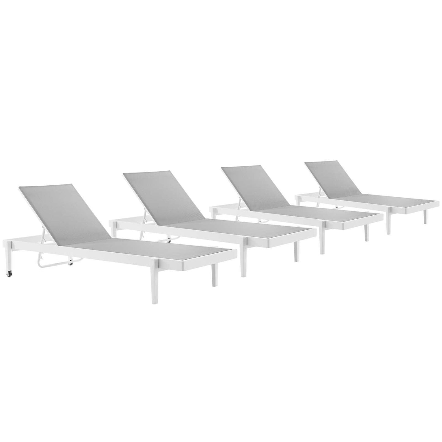 Modway Charleston Outdoor Patio Aluminum Chaise Lounge Chair Set of 4 FredCo