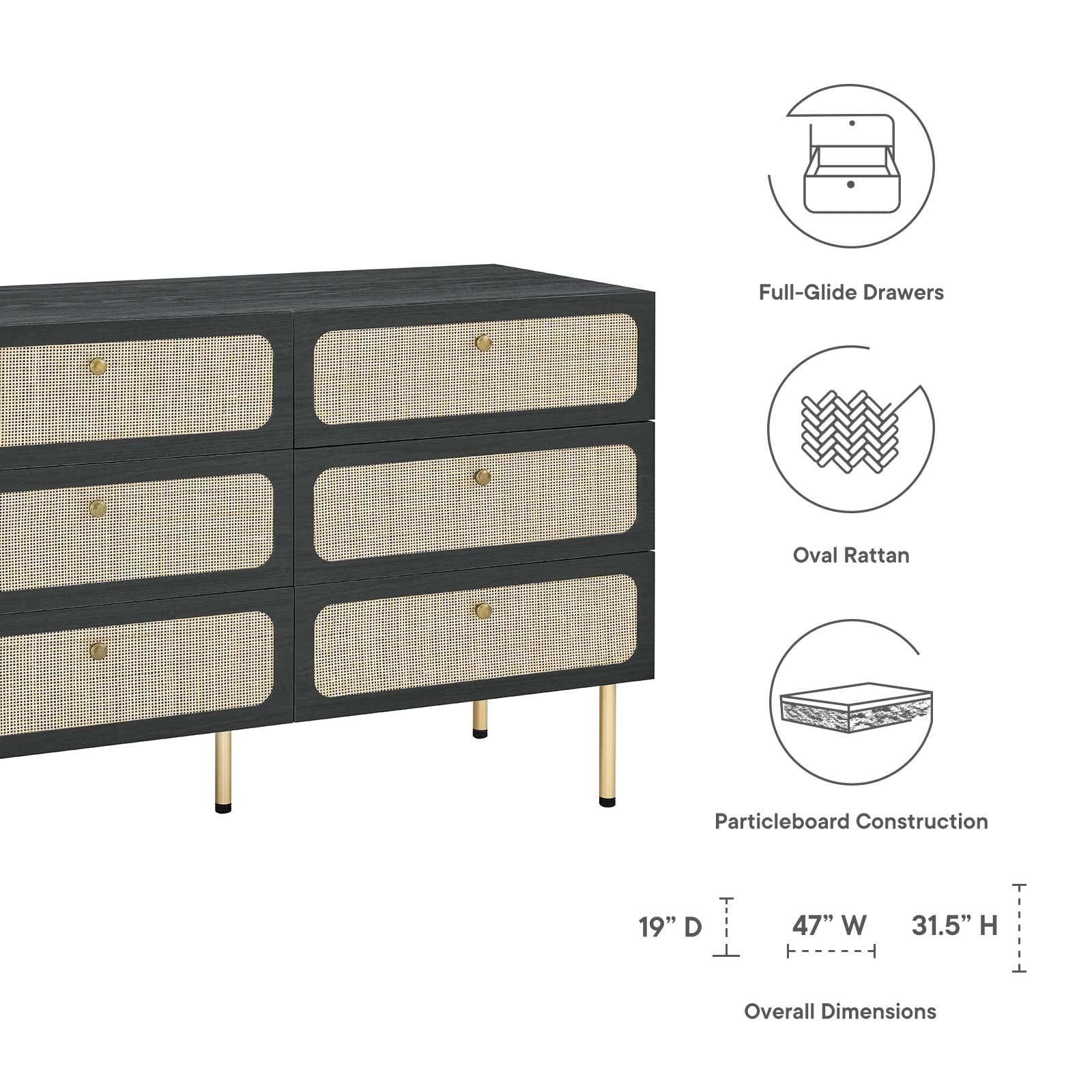 Modway Chaucer 6-Drawer Compact Dresser FredCo