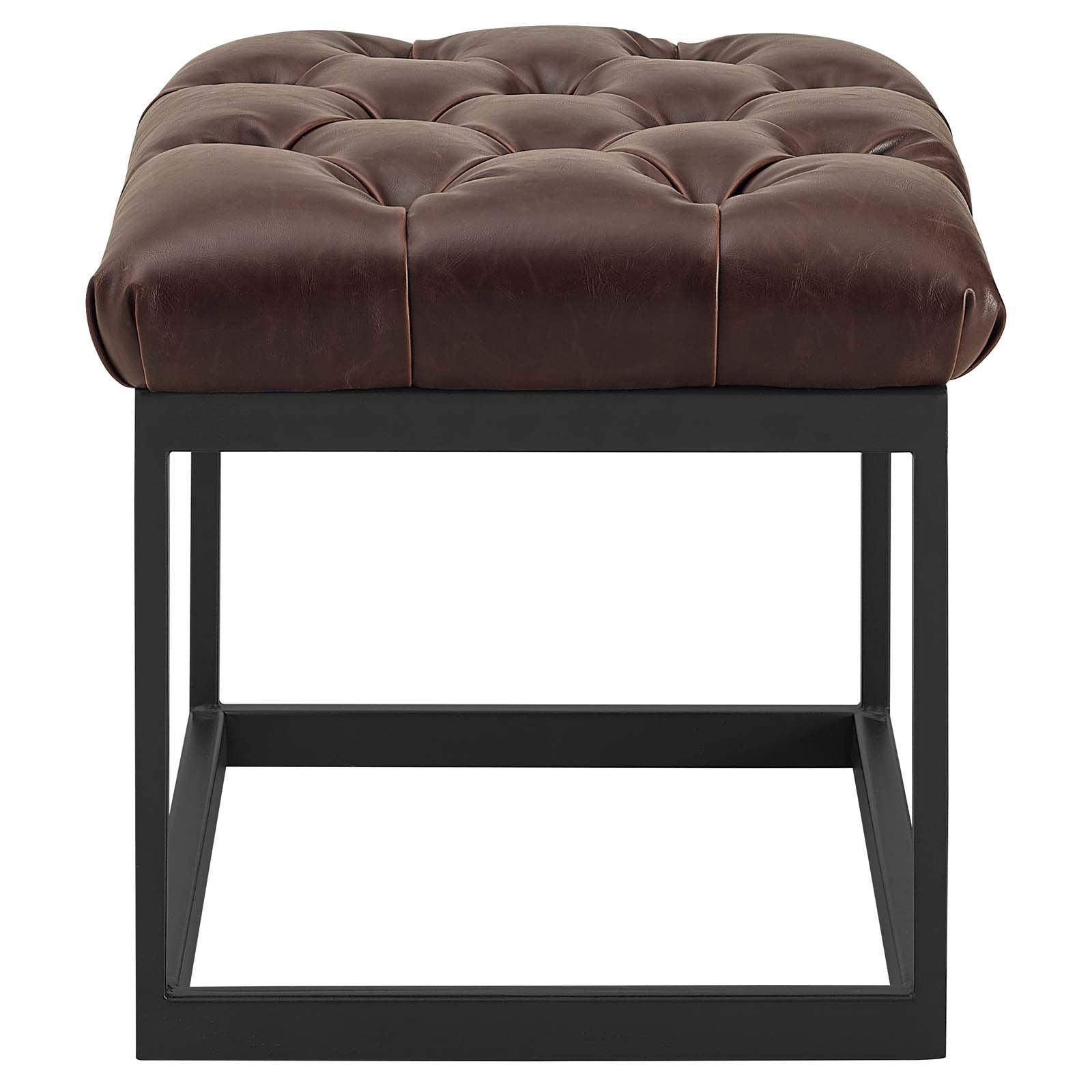 Modway Cherish Antique Button Tufted Faux Leather Ottoman FredCo