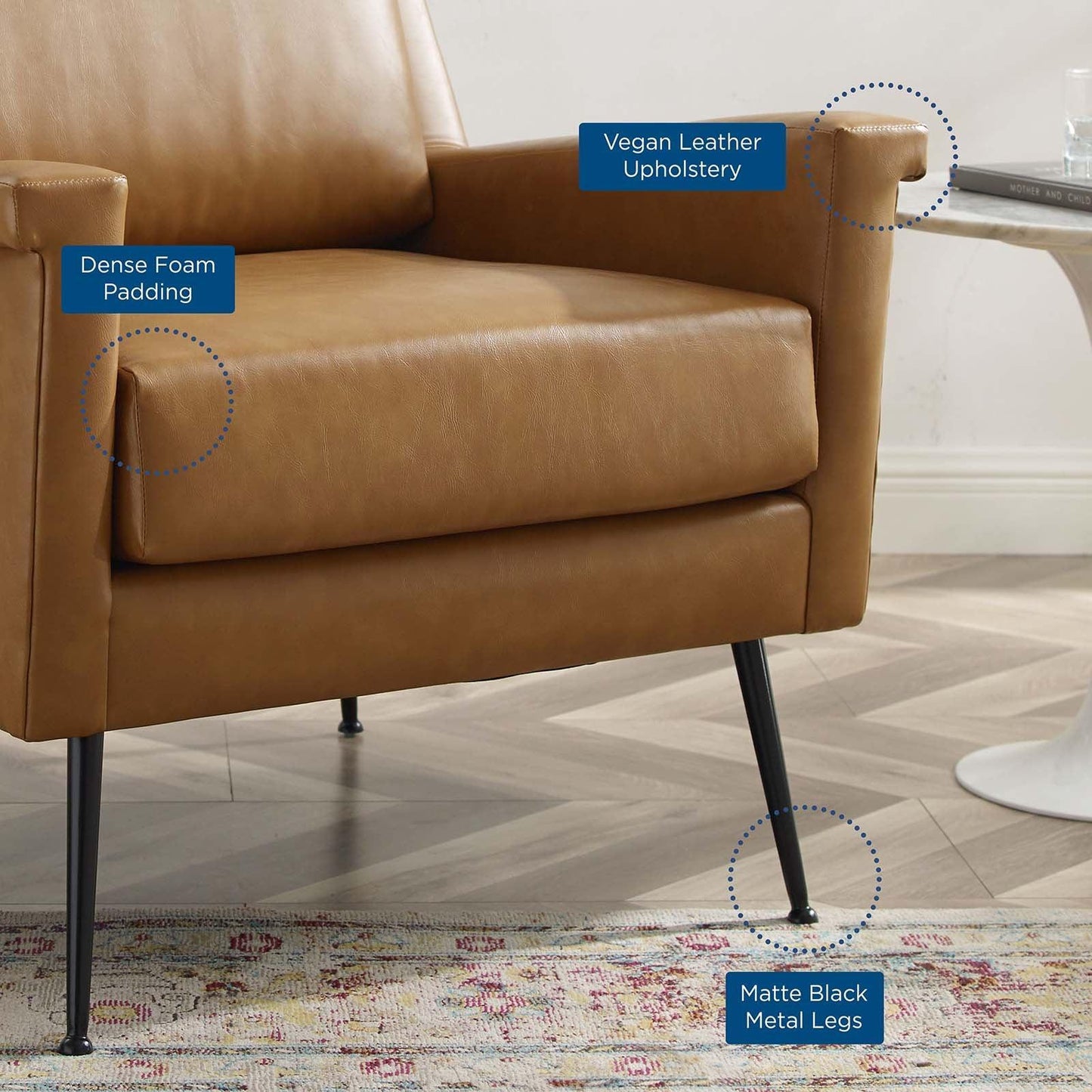 Modway Chesapeake Vegan Leather Armchair FredCo