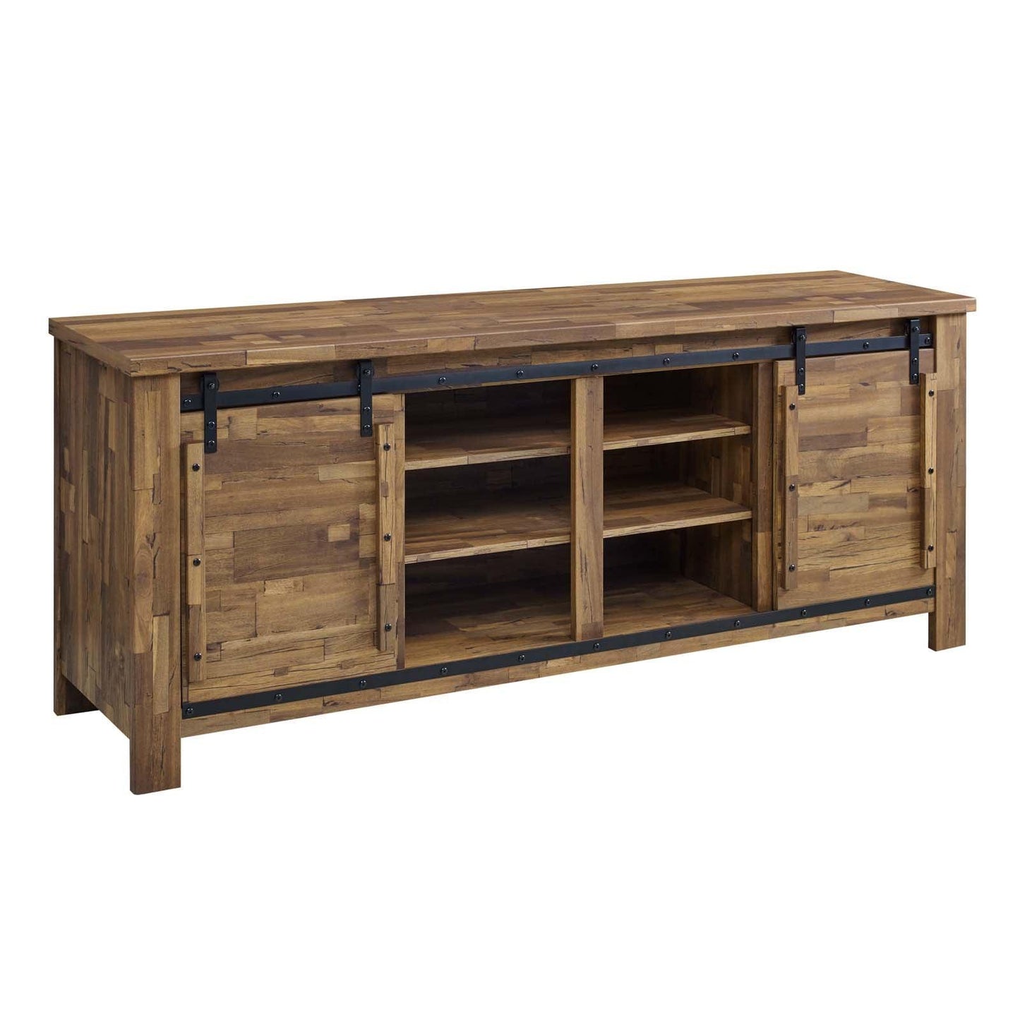 Modway Cheshire 71" Rustic Sliding Door TV Stand FredCo