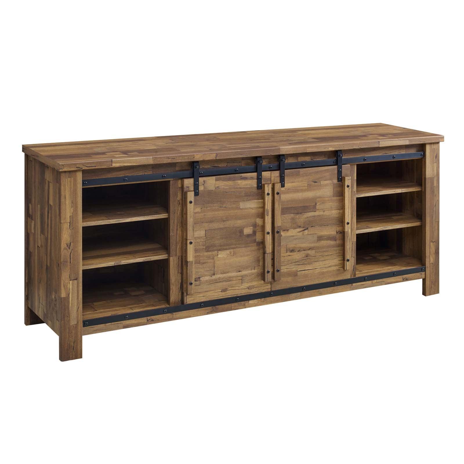 Modway Cheshire 71" Rustic Sliding Door TV Stand FredCo