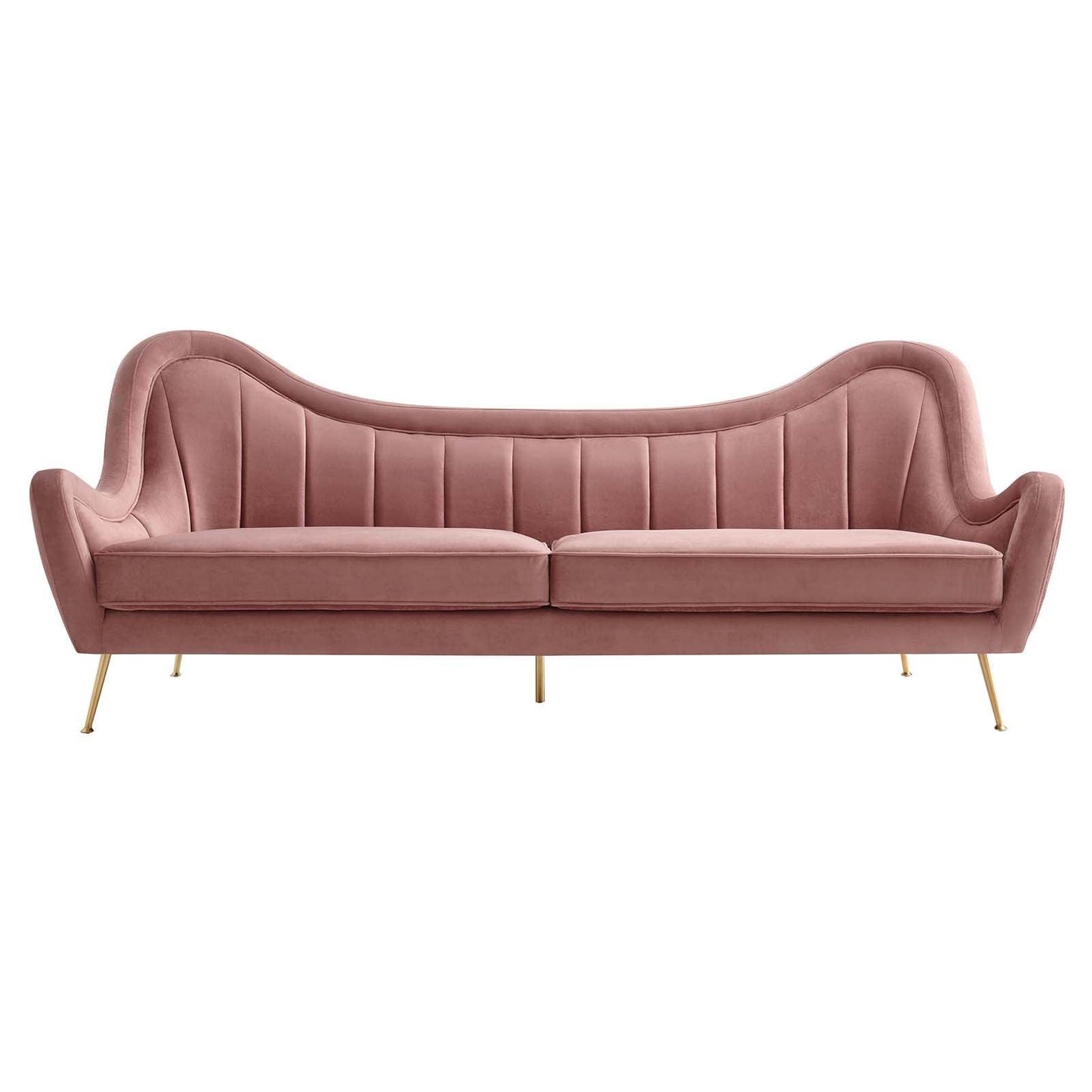 Modway Cheshire Channel Tufted Performance Velvet Sofa FredCo
