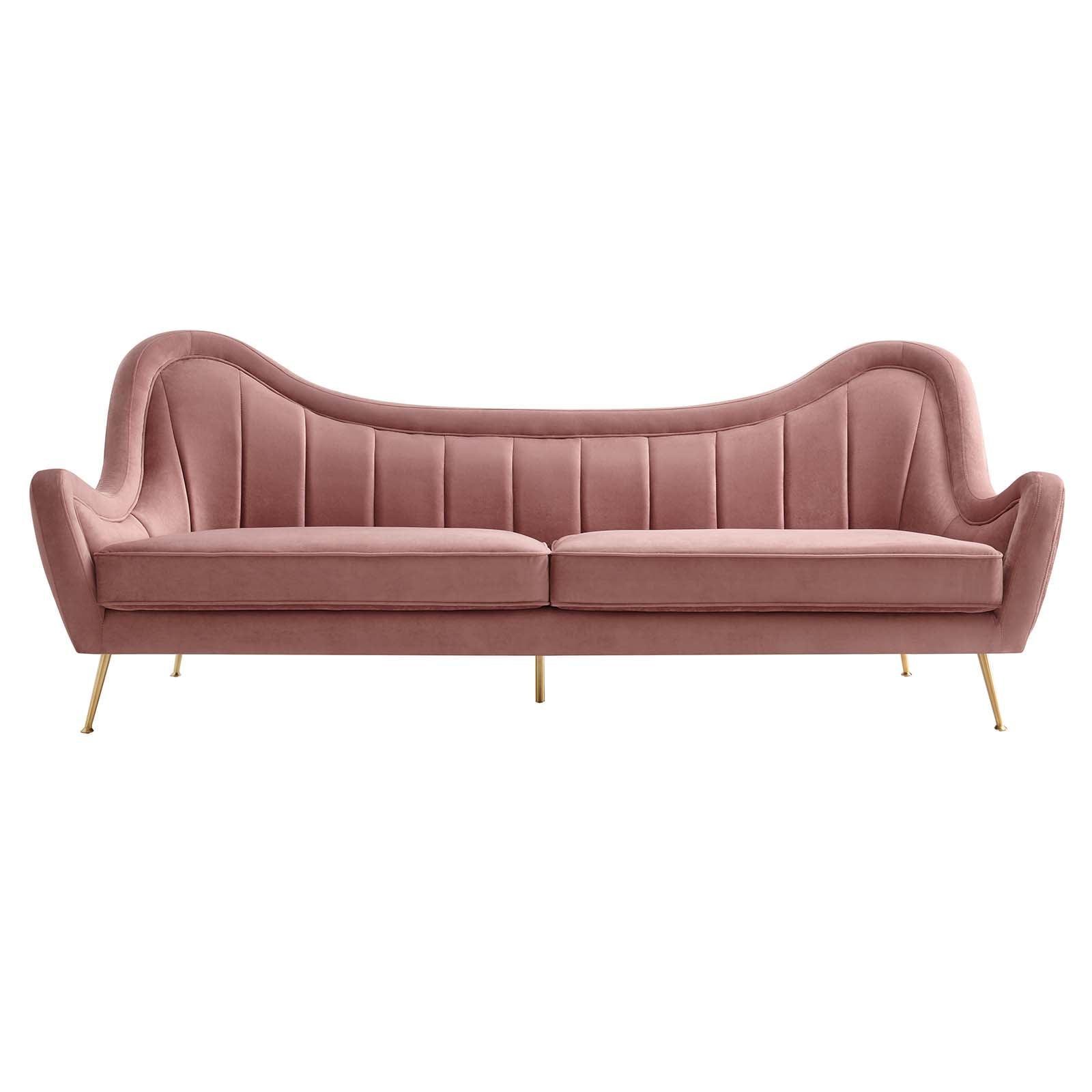 Modway Cheshire Channel Tufted Performance Velvet Sofa FredCo