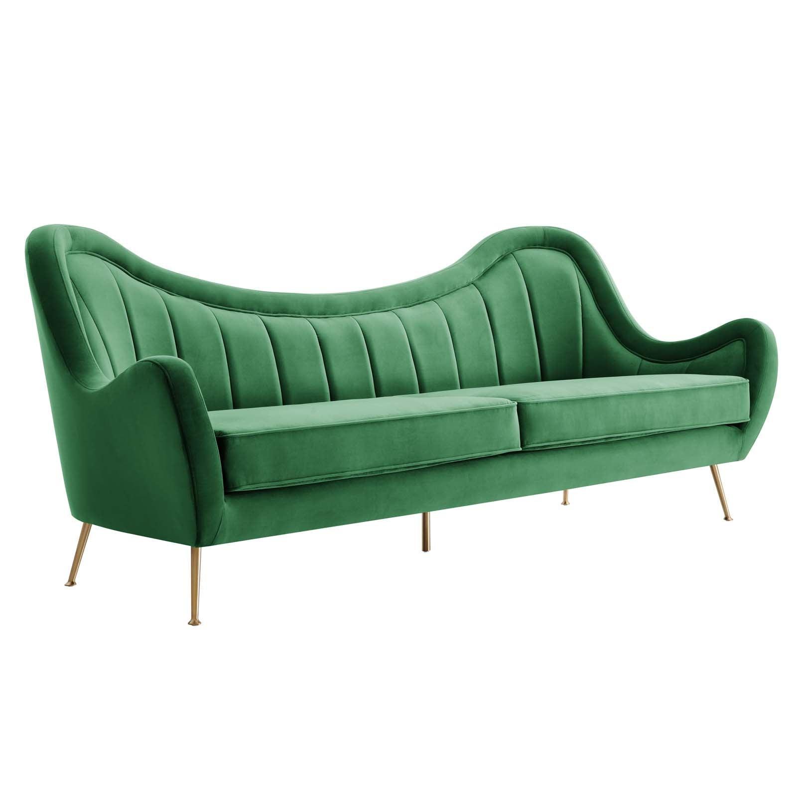 Modway Cheshire Channel Tufted Performance Velvet Sofa FredCo