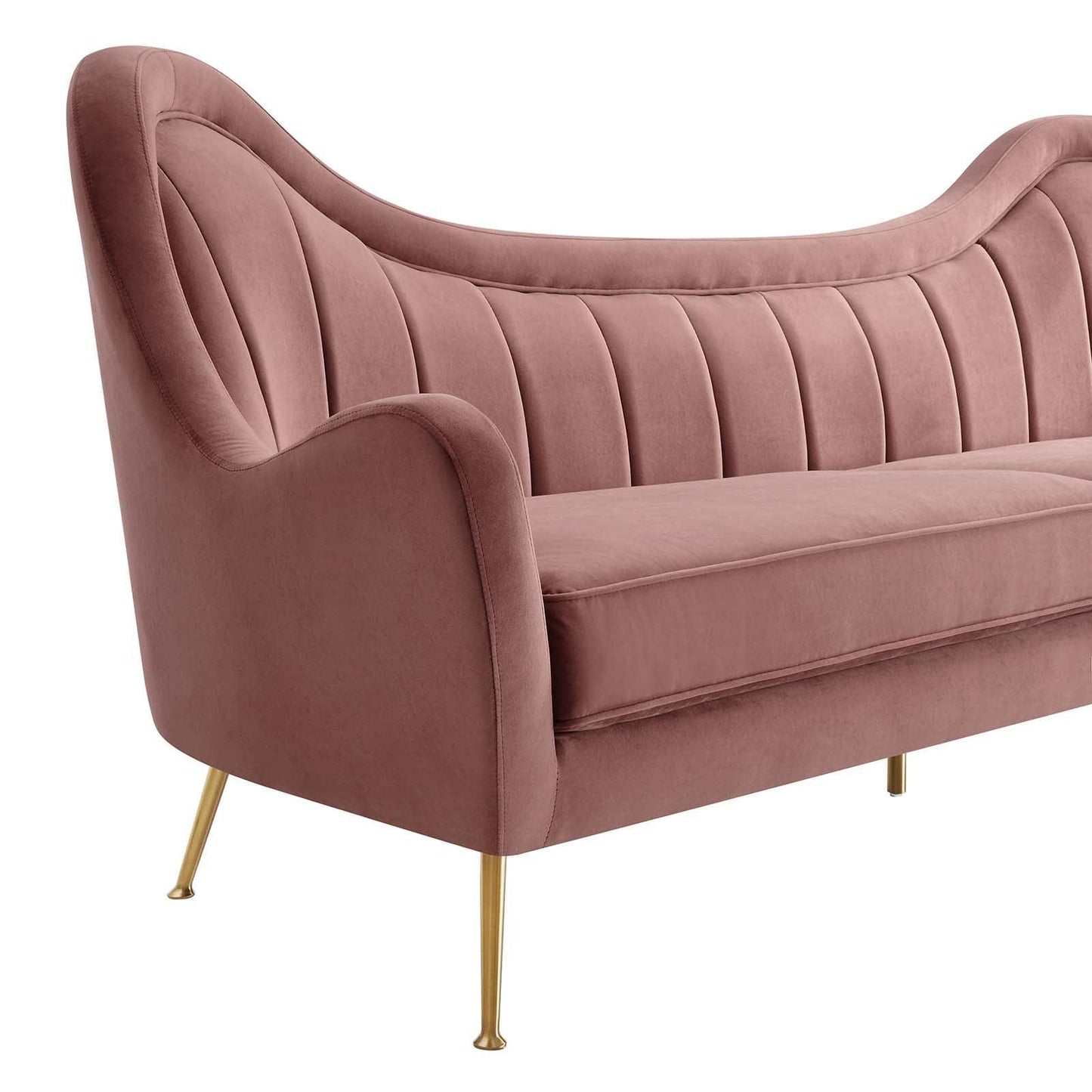 Modway Cheshire Channel Tufted Performance Velvet Sofa FredCo