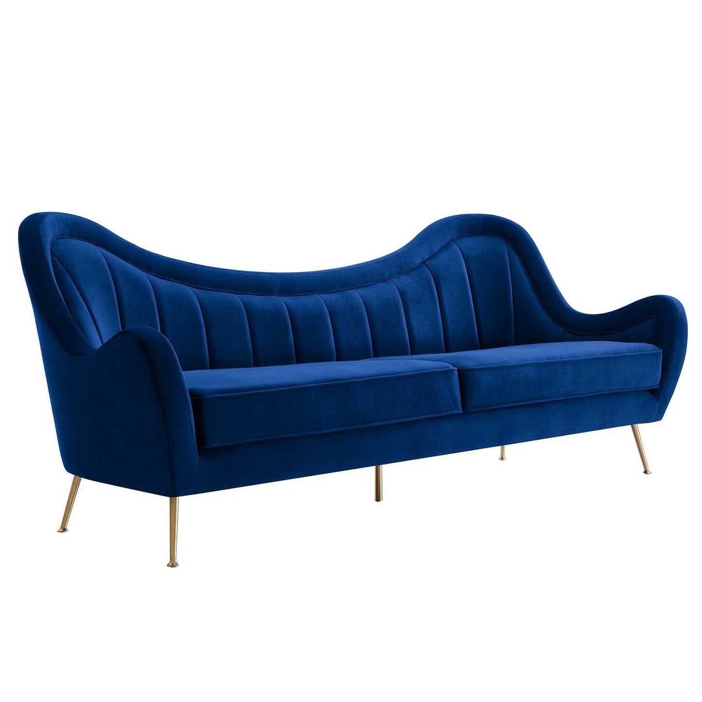 Modway Cheshire Channel Tufted Performance Velvet Sofa FredCo