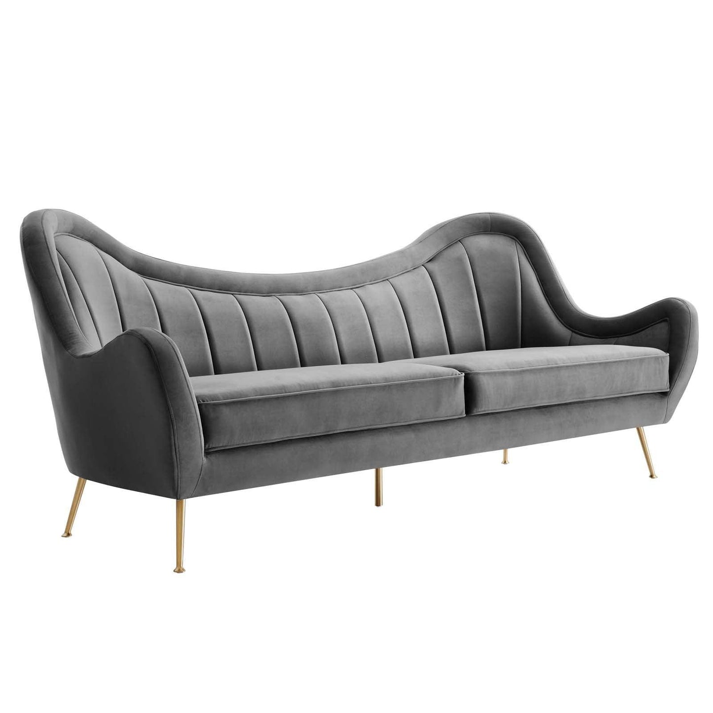 Modway Cheshire Channel Tufted Performance Velvet Sofa FredCo