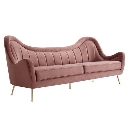 Modway Cheshire Channel Tufted Performance Velvet Sofa FredCo
