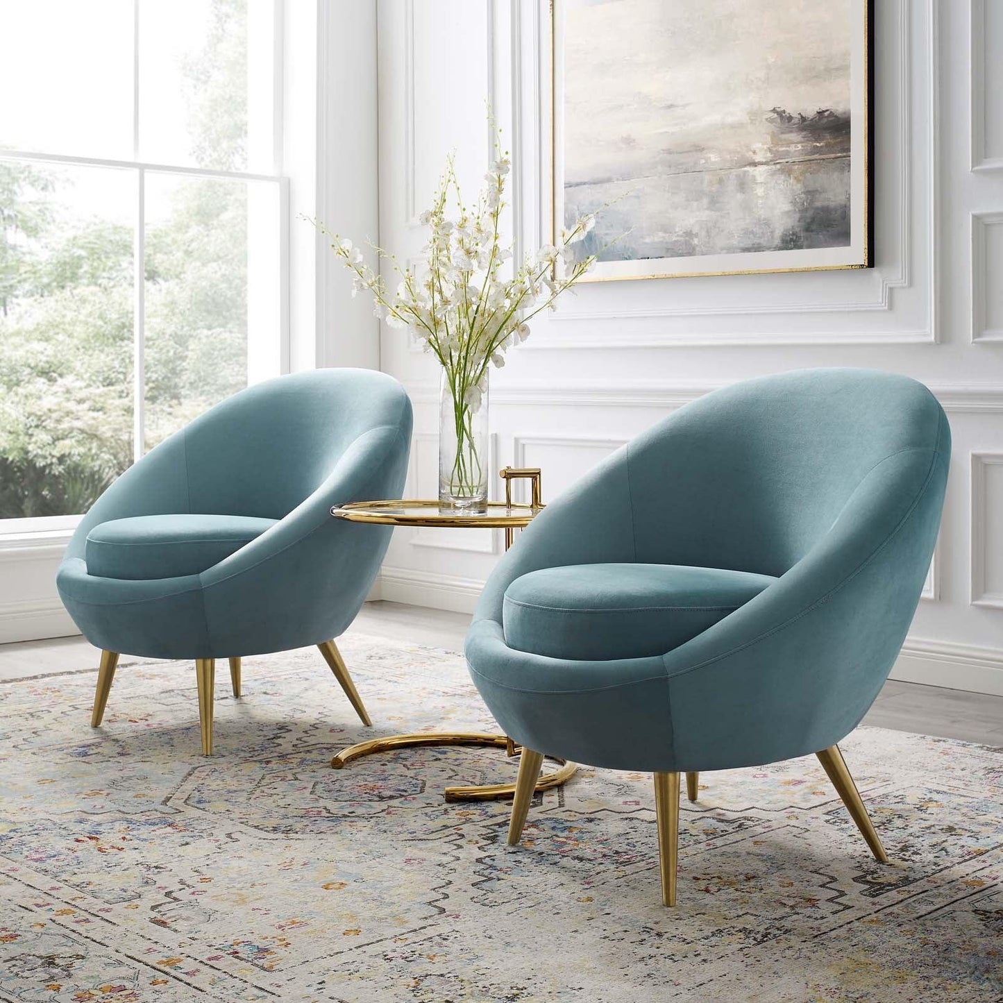 Modway Circuit Accent Chair Performance Velvet Set of 2 FredCo
