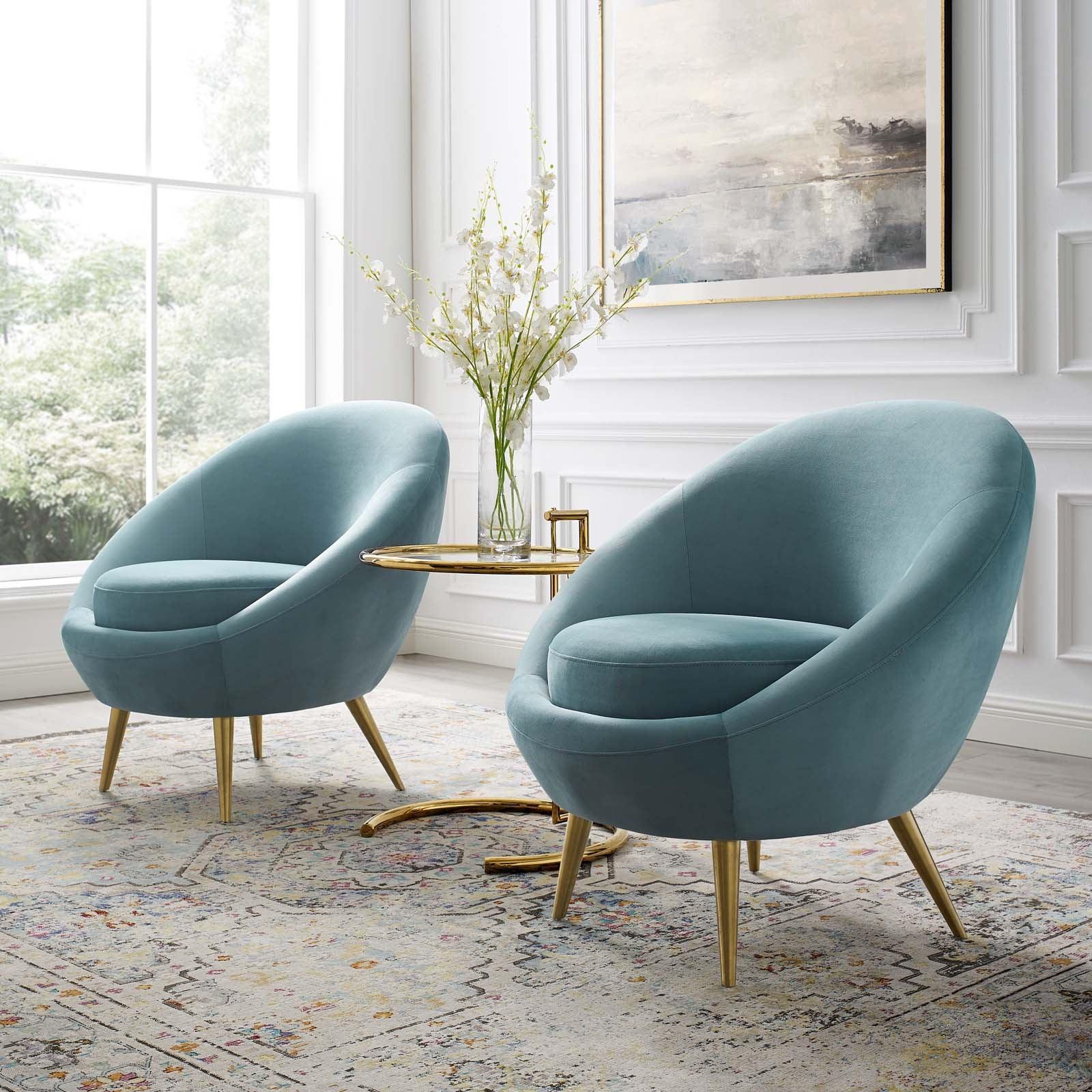 Modway Circuit Accent Chair Performance Velvet Set of 2 FredCo