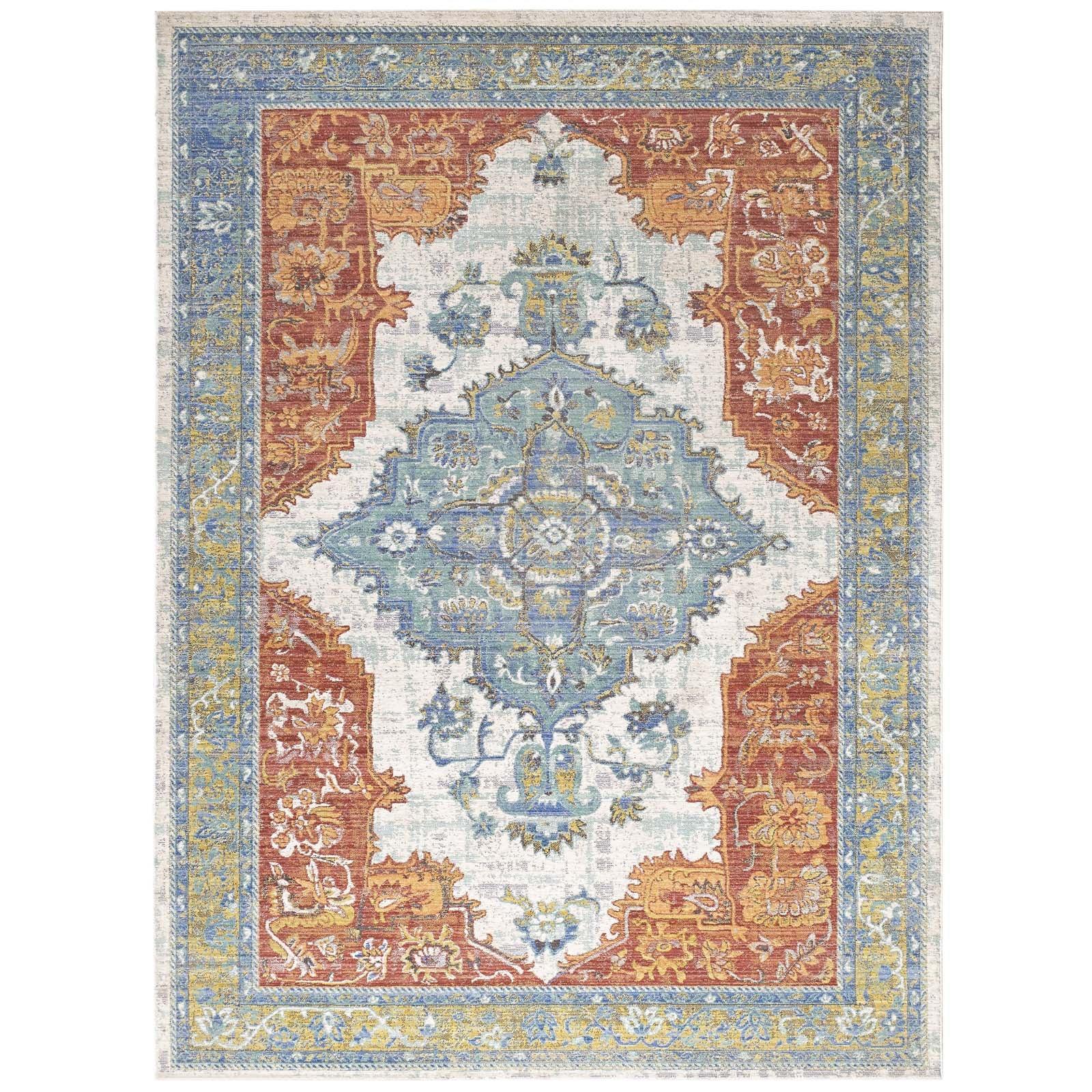 Modway Citlali Distressed Southwestern Aztec Area Rug FredCo