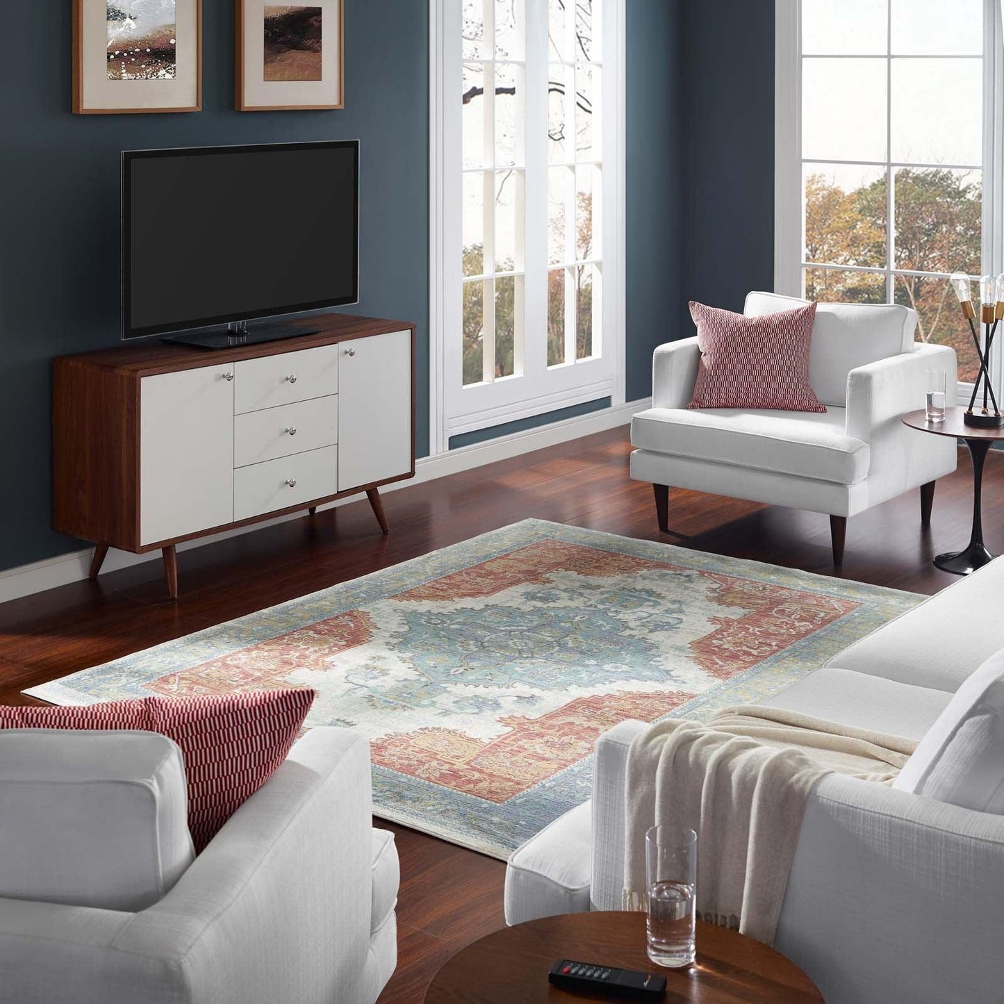 Modway Citlali Distressed Southwestern Aztec Area Rug FredCo