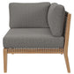Modway Clearwater Outdoor Patio Teak Wood 4-Piece Sectional Sofa FredCo