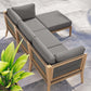 Modway Clearwater Outdoor Patio Teak Wood 4-Piece Sectional Sofa FredCo