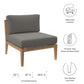 Modway Clearwater Outdoor Patio Teak Wood Armless Chair FredCo
