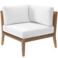Modway Clearwater Outdoor Patio Teak Wood Corner Chair FredCo