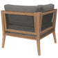 Modway Clearwater Outdoor Patio Teak Wood Corner Chair FredCo