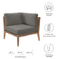 Modway Clearwater Outdoor Patio Teak Wood Corner Chair FredCo