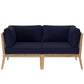 Modway Clearwater Outdoor Patio Teak Wood Loveseat FredCo
