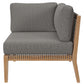 Modway Clearwater Outdoor Patio Teak Wood Loveseat FredCo