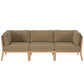 Modway Clearwater Outdoor Patio Teak Wood Sofa FredCo