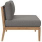 Modway Clearwater Outdoor Patio Teak Wood Sofa FredCo