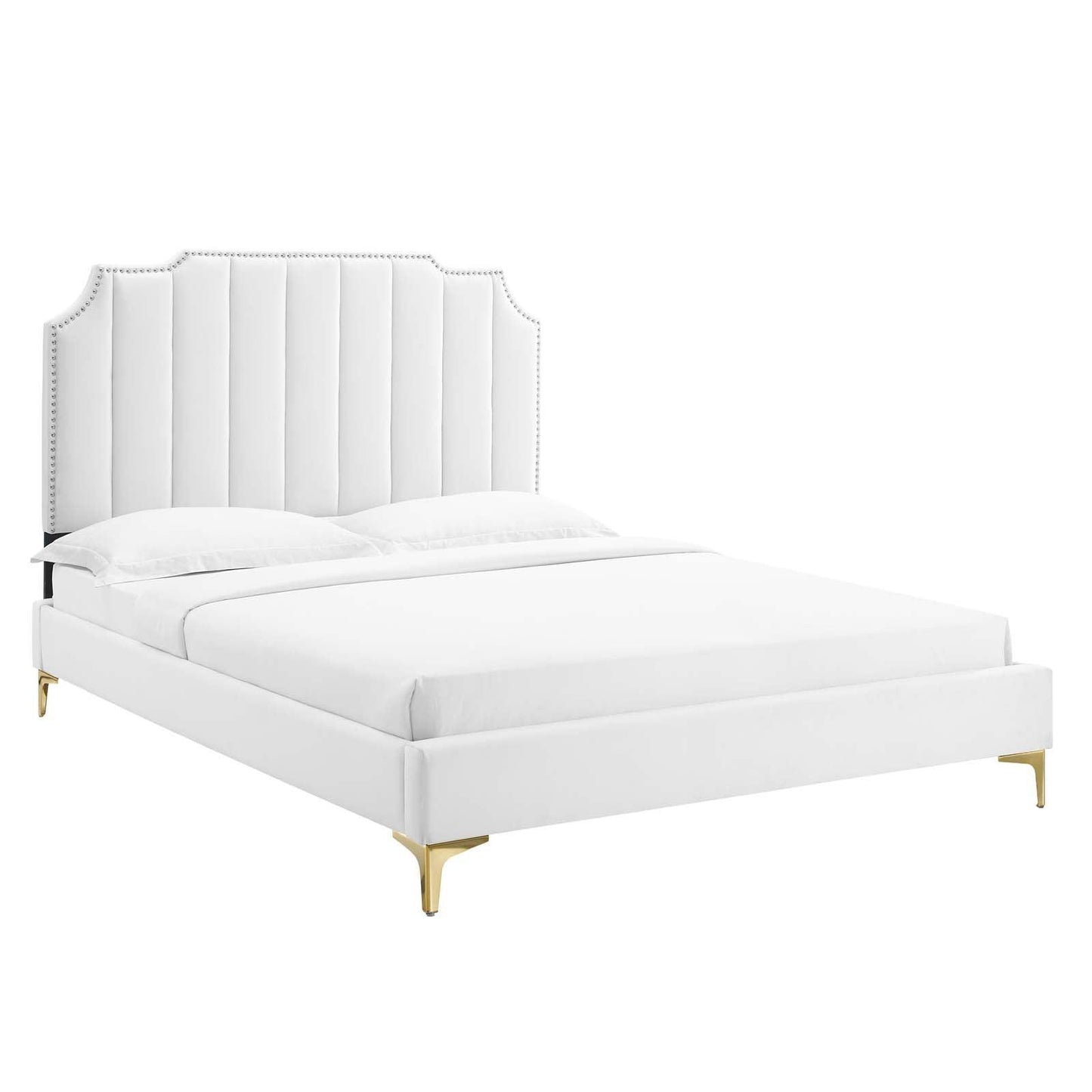 Modway Colette King Performance Velvet Platform Bed FredCo