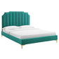 Modway Colette King Performance Velvet Platform Bed FredCo
