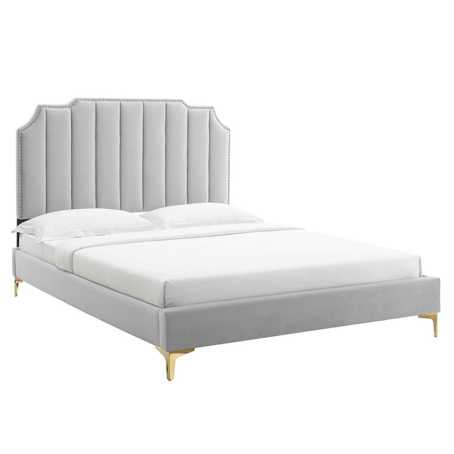 Modway Colette King Performance Velvet Platform Bed FredCo