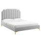 Modway Colette King Performance Velvet Platform Bed FredCo