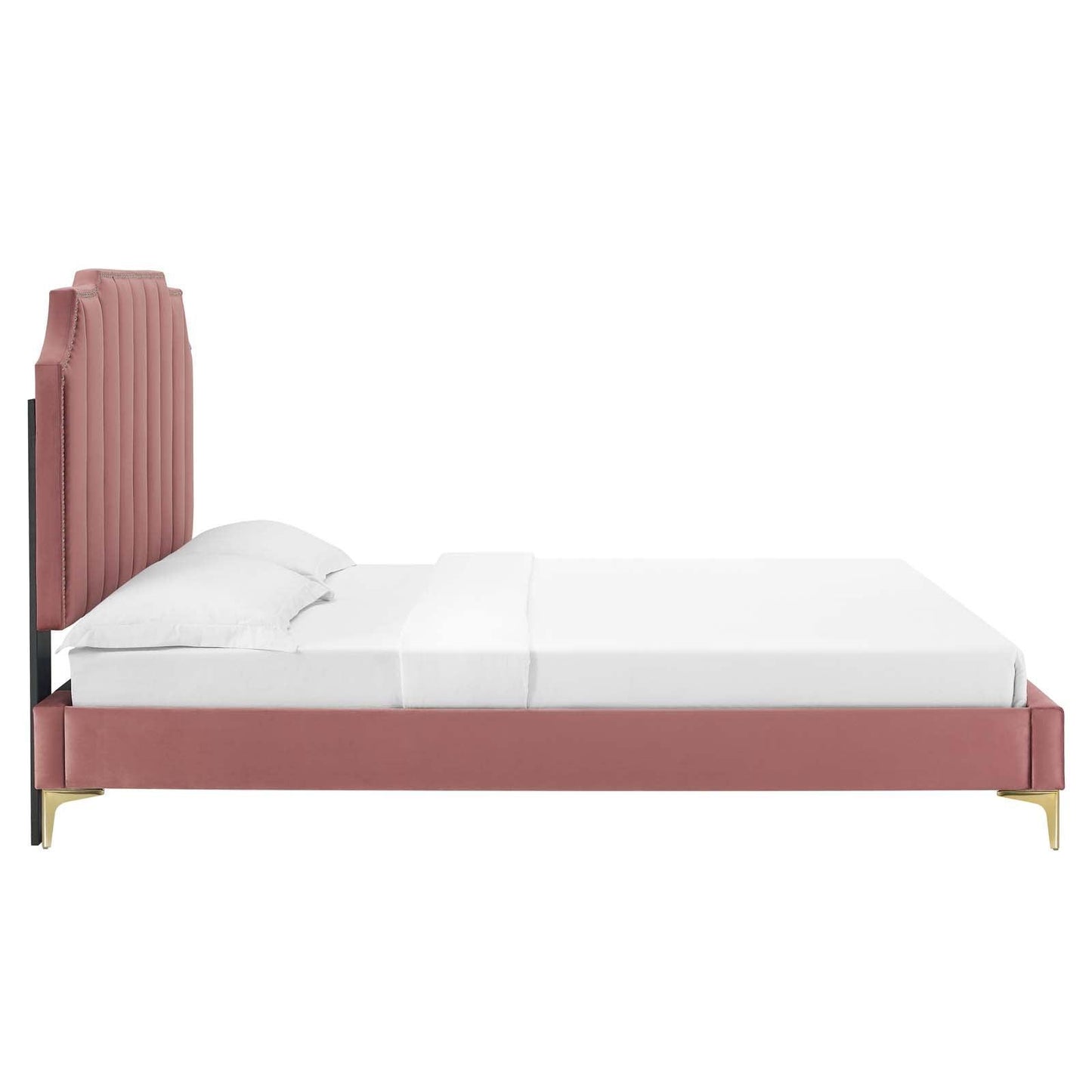 Modway Colette King Performance Velvet Platform Bed FredCo