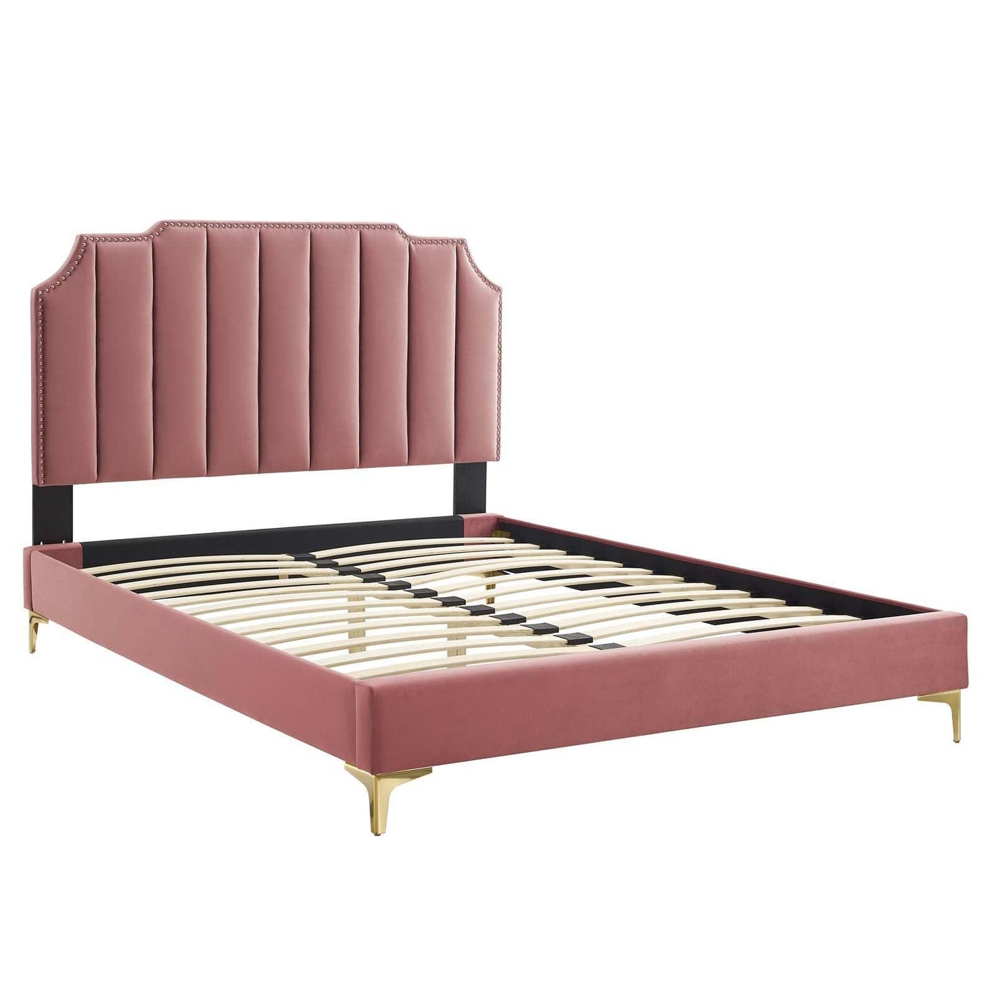 Modway Colette King Performance Velvet Platform Bed FredCo