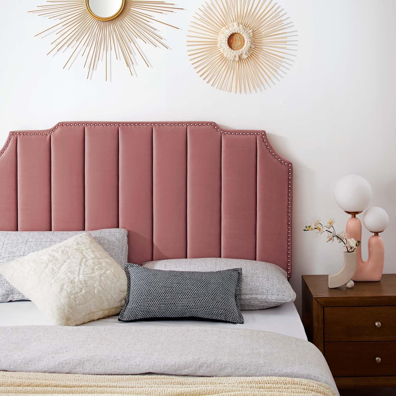 Modway Colette King Performance Velvet Platform Bed FredCo